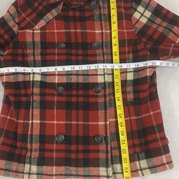 Woolrich Wool Red Oat Plaid Double Breasted Women's Jacket Coat Size Medium M - Picture 3 of 9